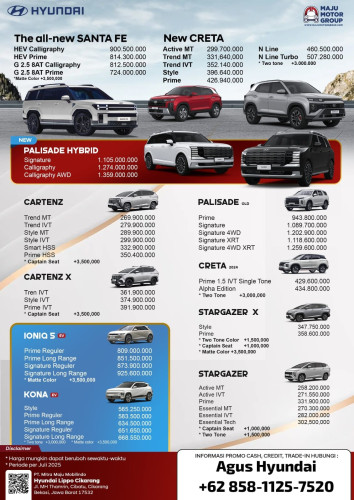 Promo Pricelist Harga Hyundai cakung Terbaru 2025